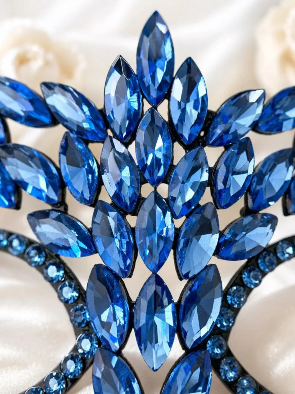 Sapphire Rhinestone Eye Mask, Masquerade Ball Accessory, Theater and cosplay